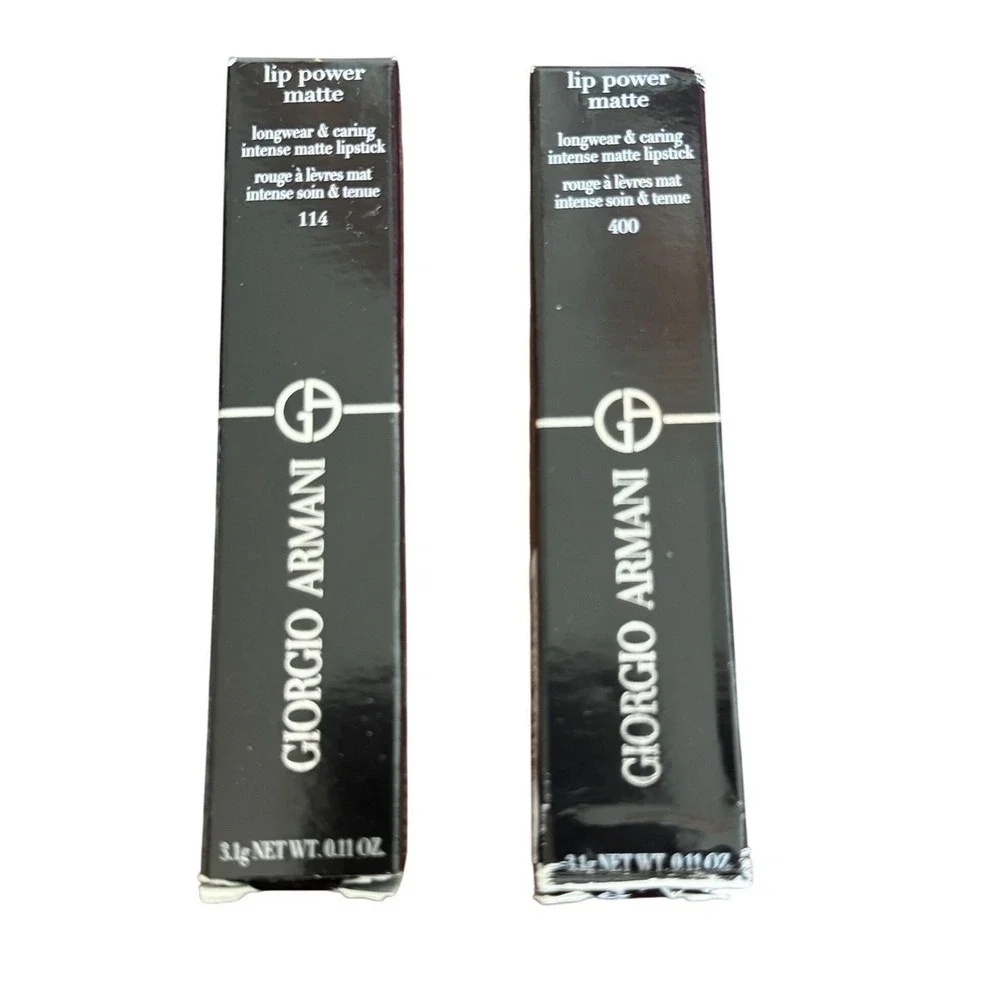 Giorgio Armani Lip Power‎ Matte Lipstick Set 400 Four Hundred & 114 Romantic NEW